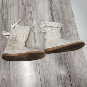 ComfortView Knit Boots Beige Woman's Size L (8-9)